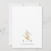 Moderne Elegante Wildflower Lente Zomer Bruiloft Kaart (Achterkant)