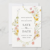 Moderne Elegante Wildflower Lente Zomer Bruiloft Save The Date (Voorkant)
