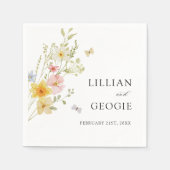 Moderne Elegante Wildflower Lente Zomer Bruiloft Servet (Voorkant)