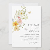 Moderne Elegante Wildflower Spring Trouwfoto Kaart (Voorkant)