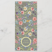 Moderne Elegante Wildflowers Sage Green Wedding Menu (Achterkant)