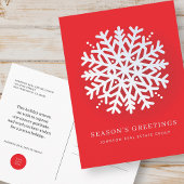 Moderne Elegante Winter Sneeuw Flake Kerstvakantie Briefkaart