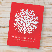 Moderne Elegante Winter Sneeuw Flake Kerstvakantie Briefkaart