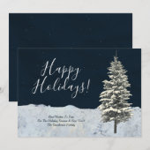 Moderne Elegante Winterboom Vakantie Kerstmis Aankondiging (Voorkant / Achterkant)