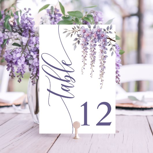 Moderne Elegante Wisteria Branch Bloemen Huwelijk Kaart