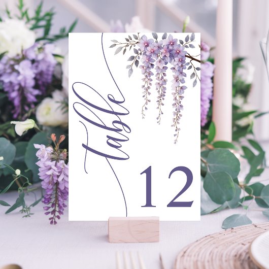 Moderne Elegante Wisteria Branch Bloemen Huwelijk Kaart