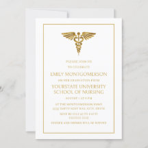 Moderne Elegante Wit Gouden Verpleegkundige Afgest