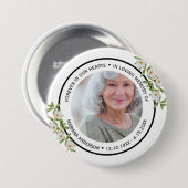 Moderne Elegante Witte Bloem Forever in Onze Hart Ronde Button 7,6 Cm (Voorkant /achterkant)