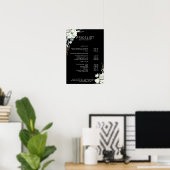 Moderne, elegante witte bloemen, prijslijst poster (Thuiskantoor)