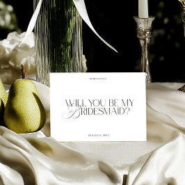 Moderne Elegante Witte Bruidsmeisje Aanzoekkaart Kaart