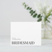 Moderne & Elegante Witte bruidsmeisje uitnodigings Save The Date (Staand voorkant)