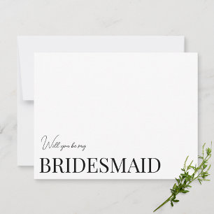 Moderne & Elegante Witte bruidsmeisje uitnodigings Save The Date