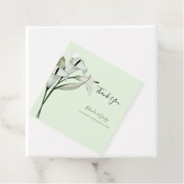 Moderne elegante witte Calla lelies bruiloft Bedankjes Labels