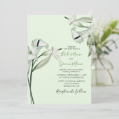 Moderne elegante witte Calla lelies bruiloft Kaart (Staand voorkant)