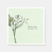 Moderne elegante witte Calla lelies bruiloft Servet (Voorkant)