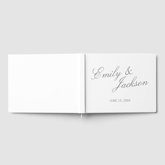 Moderne Elegante Witte Calligrafie Scriptie Bruilo Gastenboek (Volledig)