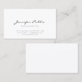 Moderne, elegante witte, eenvoudige Sjabloon Visitekaartje (Voorkant / Achterkant)