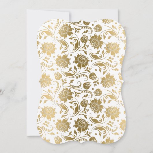 Moderne elegante witte en gouden maskers en cirkel kaart (Voorkant)