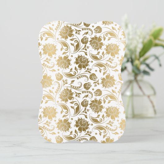 Moderne elegante witte en gouden maskers en cirkel kaart (Staand voorkant)