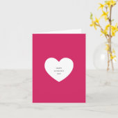 Moderne Elegante Witte en Rode Hart Moederdag Kaart (Gele Bloem)