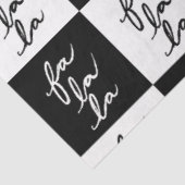 Moderne Elegante Witte en Zwarte Fa La La Kerstmis Tissuepapier (Detail)