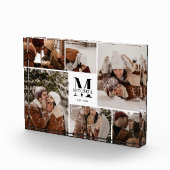 Moderne Elegante Witte Familie Fotocollage Keepsak Fotoblokken (Rechts)