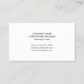 Moderne Elegante Witte Faux Goud Monogram Attorney Visitekaartje (Achterkant)