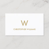 Moderne Elegante Witte Faux Goud Monogram Attorney Visitekaartje (Voorkant)