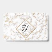 Moderne Elegante Witte Gouden Marmeren Monogram - Badge (Achterkant)