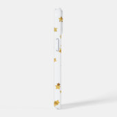 Moderne Elegante Witte Gouden Sterren Script met N iPhone 15 Case (Rechterkant)