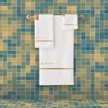 Moderne elegante witte goudkleurige monogrammed st