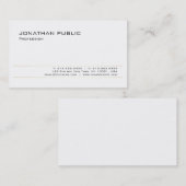 Moderne, elegante, witte goudkleurige, stijlvolle visitekaartje (Voorkant / Achterkant)