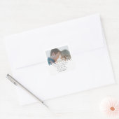 Moderne Elegante Witte Kant Foto Opslaan De Datum Vierkante Sticker (Envelop)