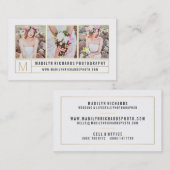 Moderne, elegante witte kerkgoudlijnen fotografie visitekaartje (Voorkant / Achterkant)