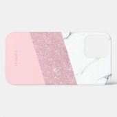 Moderne elegante witte marmer & roos goudglitter Case-Mate iPhone case (Achterkant (horizontaal))