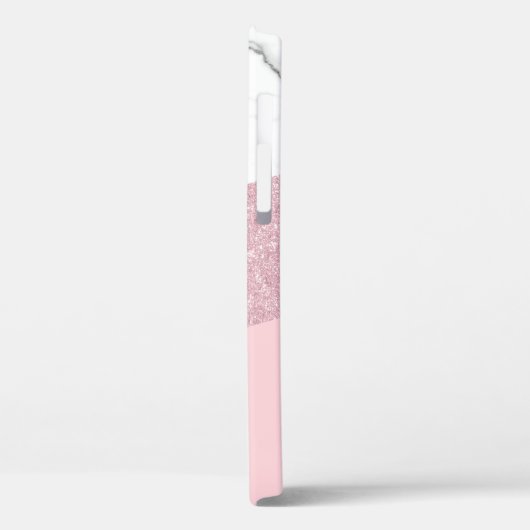 Moderne elegante witte marmer & roos goudglitter  Case-Mate iPhone case (Achterkant / Links)