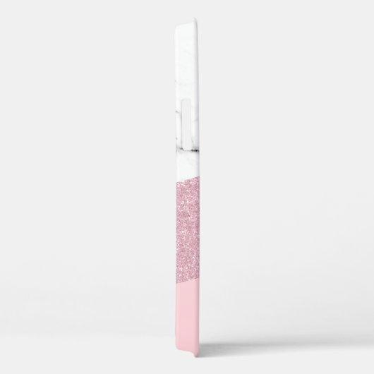 Moderne elegante witte marmer & roos goudglitter  Case-Mate iPhone case (Achterkant / Rechts)