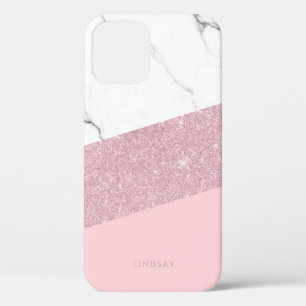 Moderne elegante witte marmer & roos goudglitter  Case-Mate iPhone case