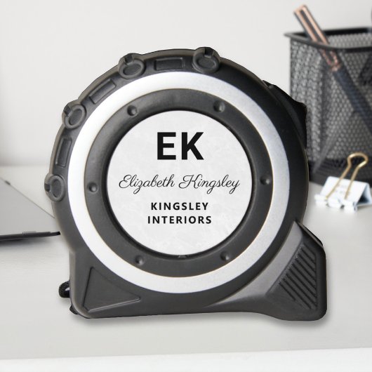 Moderne Elegante Witte Marmeren Naam en Zaken Rolmaat