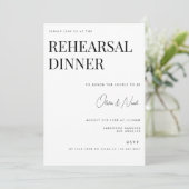 Moderne & Elegante Witte Oefenavond Dinerkaart Kaart (Staand voorkant)