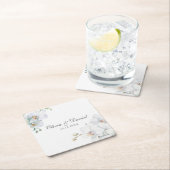 Moderne Elegante Witte Orchidee Bruiloft Kartonnen Onderzetters (Insitu)