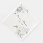 Moderne Elegante Witte Orchidee Bruiloft Servet (Hoek)