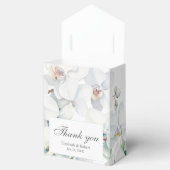 Moderne Elegante Witte Orchideeën Bruiloft Dank u Bedankdoosjes (Geopend)