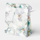 Moderne Elegante Witte Orchideeën Bruiloft Dank u Bedankdoosjes (Achterkant)