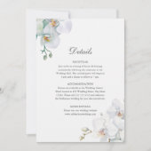 Moderne elegante witte orchideeën bruiloft details kaart (Voorkant)