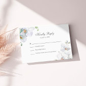 Moderne Elegante Witte Orchideeën Bruiloft RSVP Ka Bedankkaart