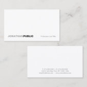 Moderne Elegante Witte Professionele Eenvoudige Vl Visitekaartje (Voorkant / Achterkant)