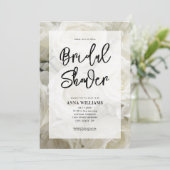 Moderne Elegante Witte Roos Bloemrijke Bruidsfeest Kaart (Staand voorkant)