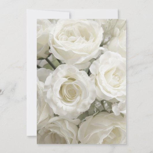 Moderne Elegante Witte Roos Bloemrijke Bruidsfeest Kaart (Achterkant)