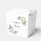 Moderne Elegante Witte Roos Trouwdag Bedankdoosjes (Achterkant)